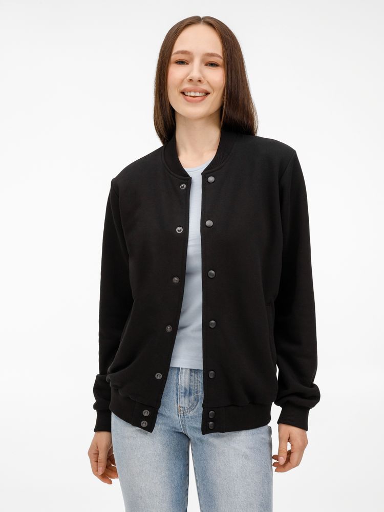 Бомбер унисекс Nuppu, черный, размер L