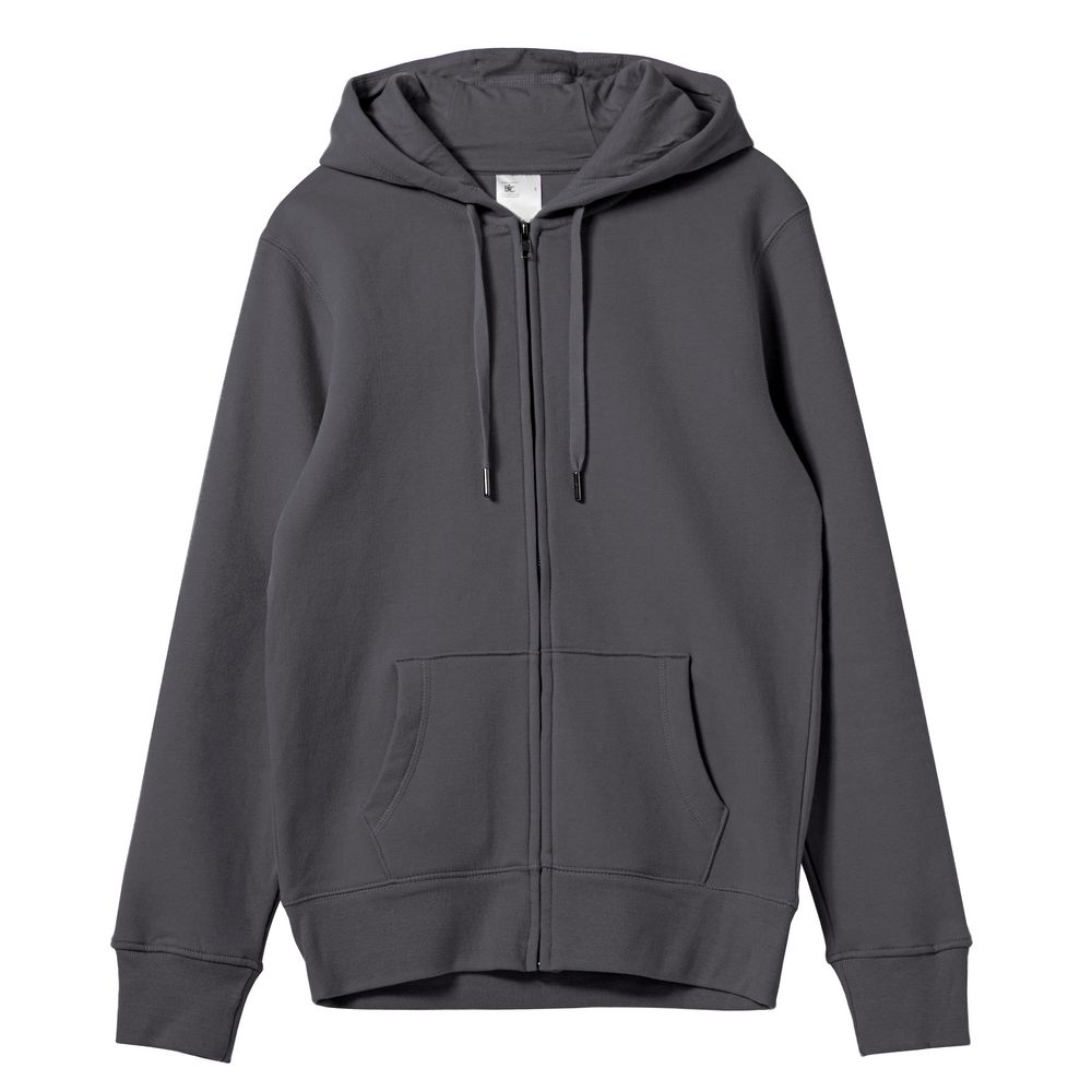 Толстовка на молнии с капюшоном унисекс King, темно-серая, размер XS