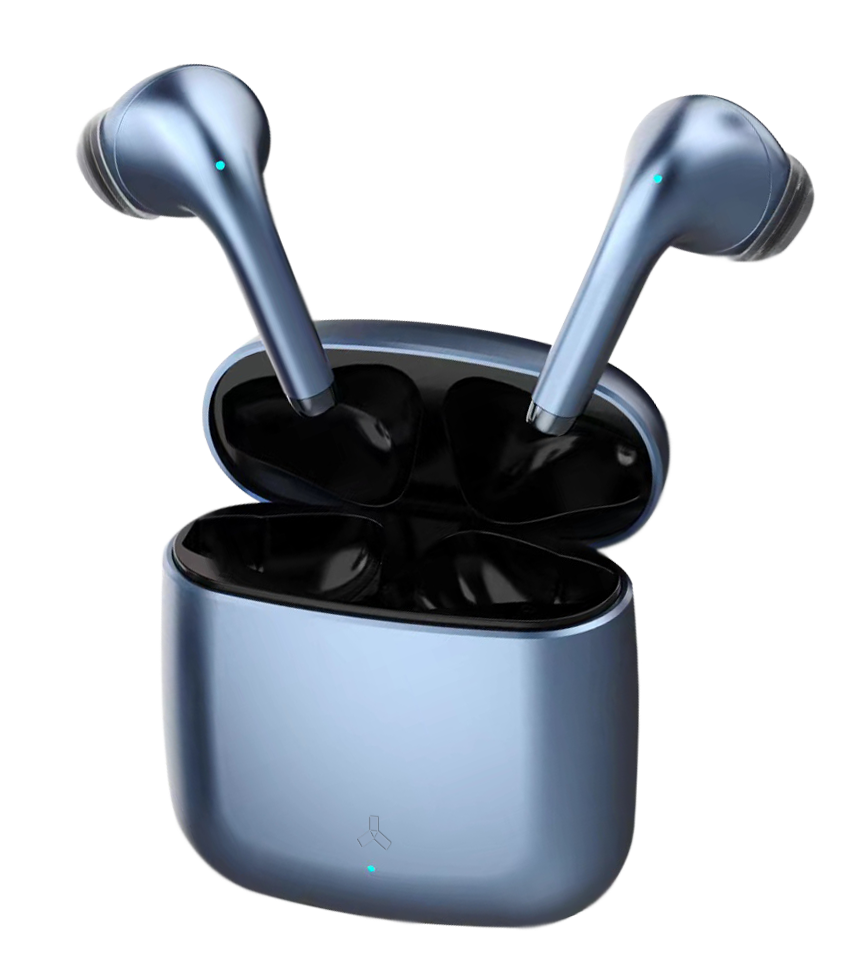 Беспроводные наушники ACCESSTYLE NIMBUS TWS, синий (#24509A;, Размер наушников: 20х18х34,3 мм; Размер зарядного кейса: 46х22,5х50 мм)