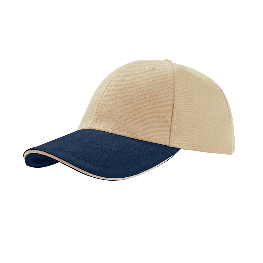 Бейсболка LIBERTY SANDWICH, 6 клиньев, сэндвич, металлическая застежка (#EEE8AA;, 58,5 см)