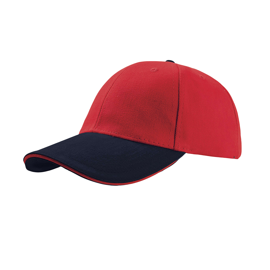 Бейсболка LIBERTY SANDWICH, 6 клиньев, сэндвич, металлическая застежка (#FF0000;, 58,5 см)