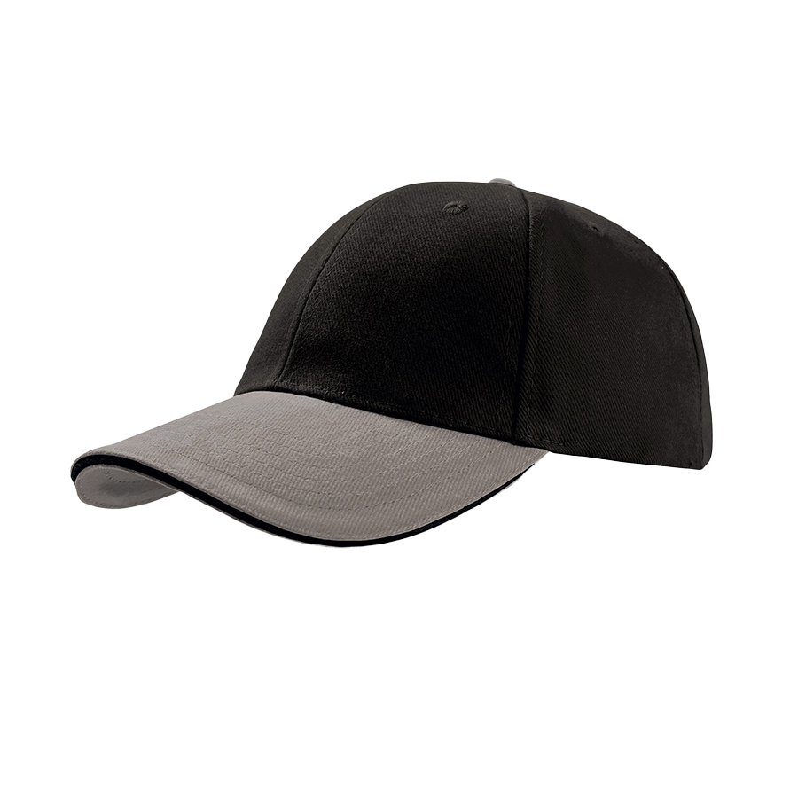 Бейсболка LIBERTY SANDWICH, 6 клиньев, сэндвич, металлическая застежка (#000000;, 58,5 см)