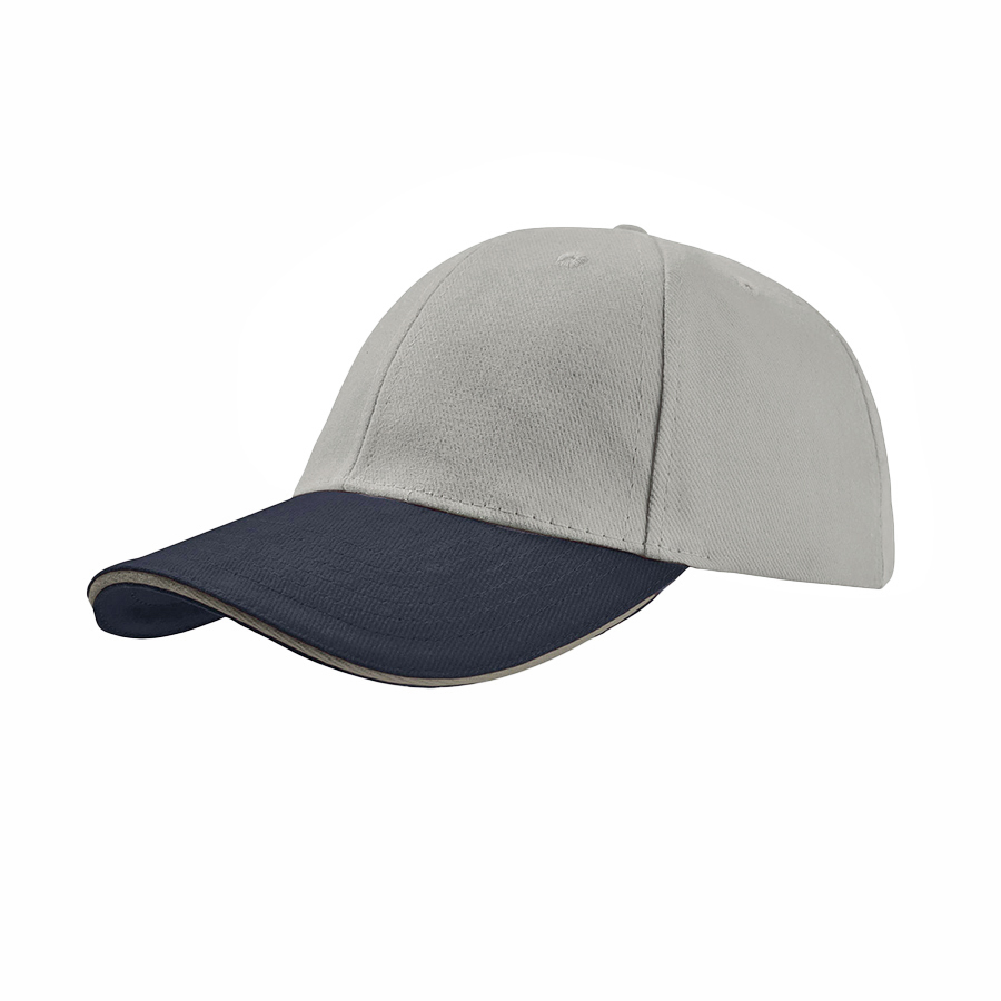 Бейсболка LIBERTY SANDWICH, 6 клиньев, сэндвич, металлическая застежка (#808080;, 58,5 см)