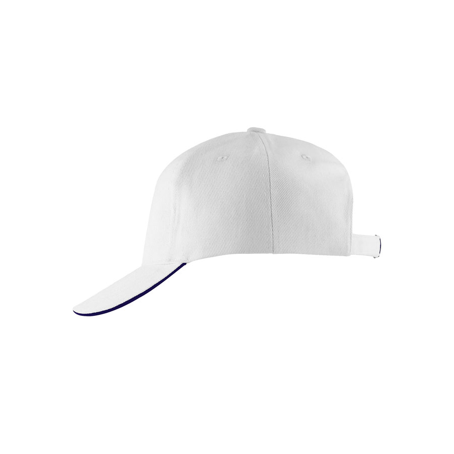 Бейсболка LONG BEACH, 5 клиньев, металлическая застежка (#FFFFFF;, универсальный)