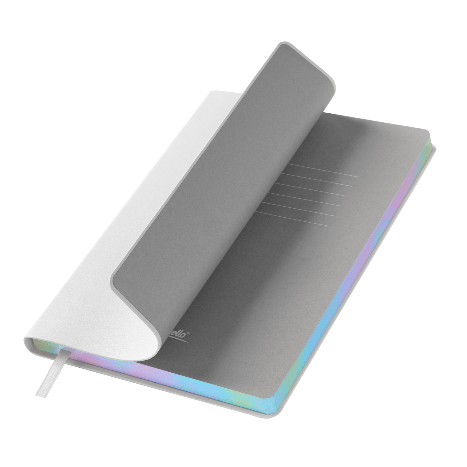 Ежедневник Galaxy недатированный, гибкая обложка, срез голограф. фольга, белый