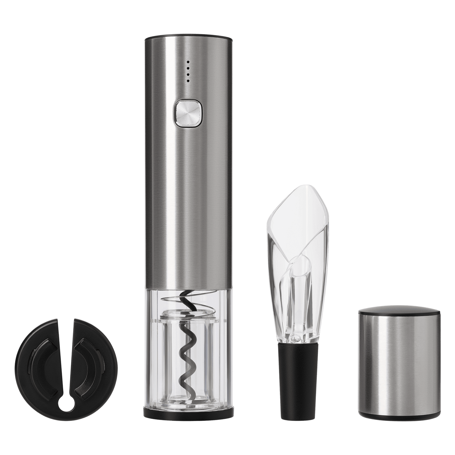 Набор для вина с электрическим штопором Vintaro, серебряный