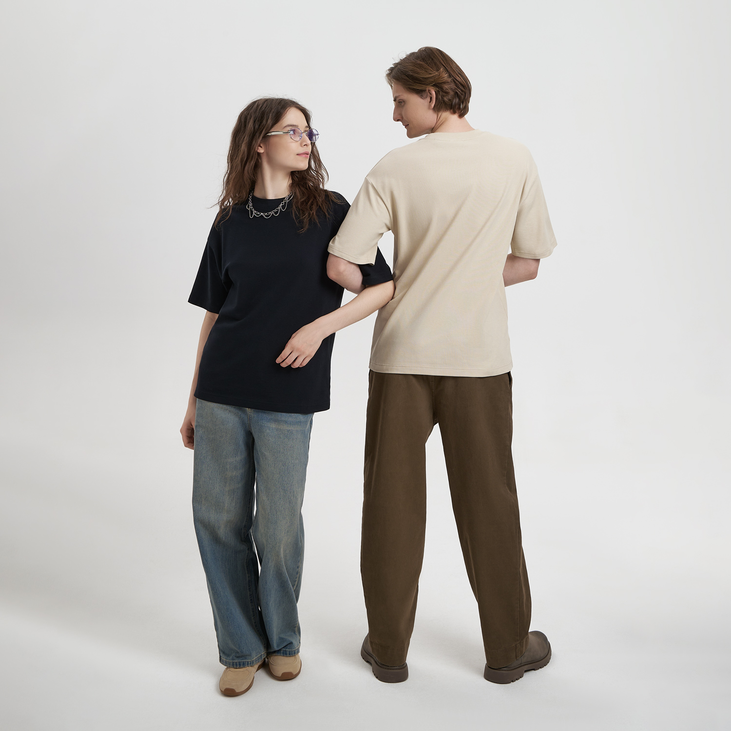 Футболка унисекс премиум AURA, 100% хлопок 200гр. бежевый, размер XS/S