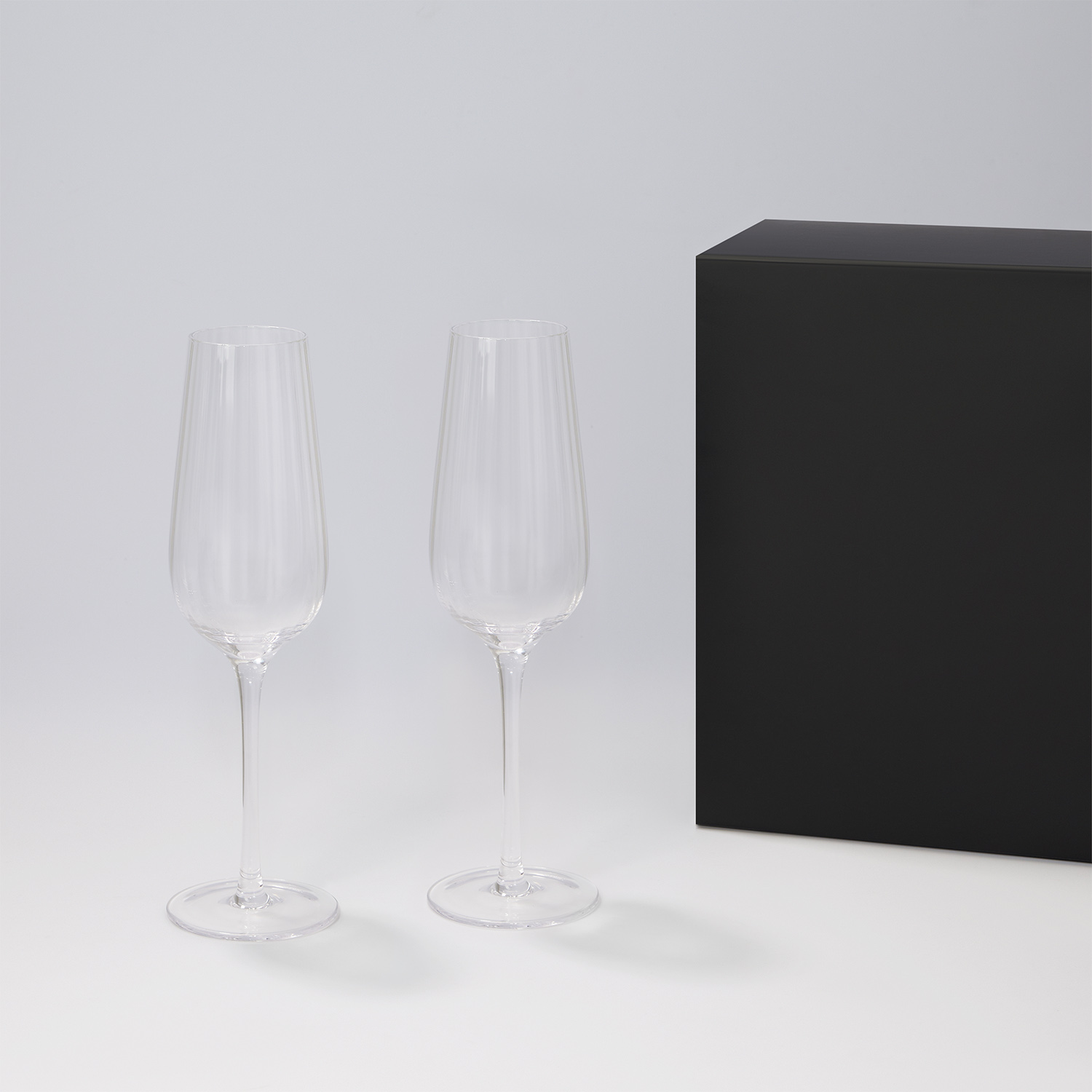 Подарочный набор 2 бокала для шампанского Blanche в черной коробке