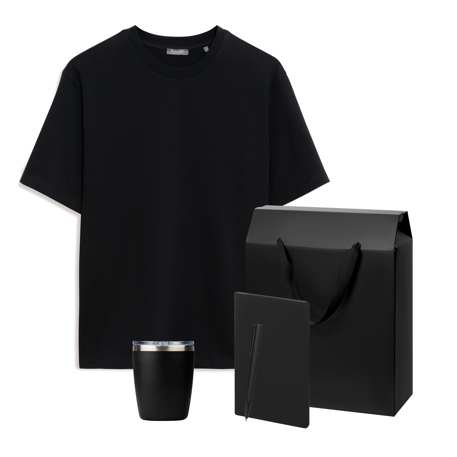 Набор с одеждой RUST (футболка, термокружка, блокнот, ручка), черный, S