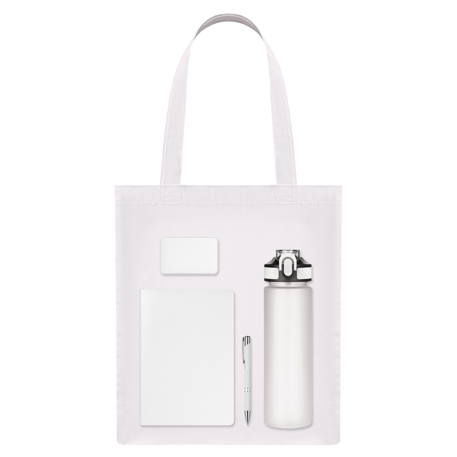 Подарочный набор Welcome Pack, белый (бутылка, ежедневник, ручка, ЗУ, шоппер)