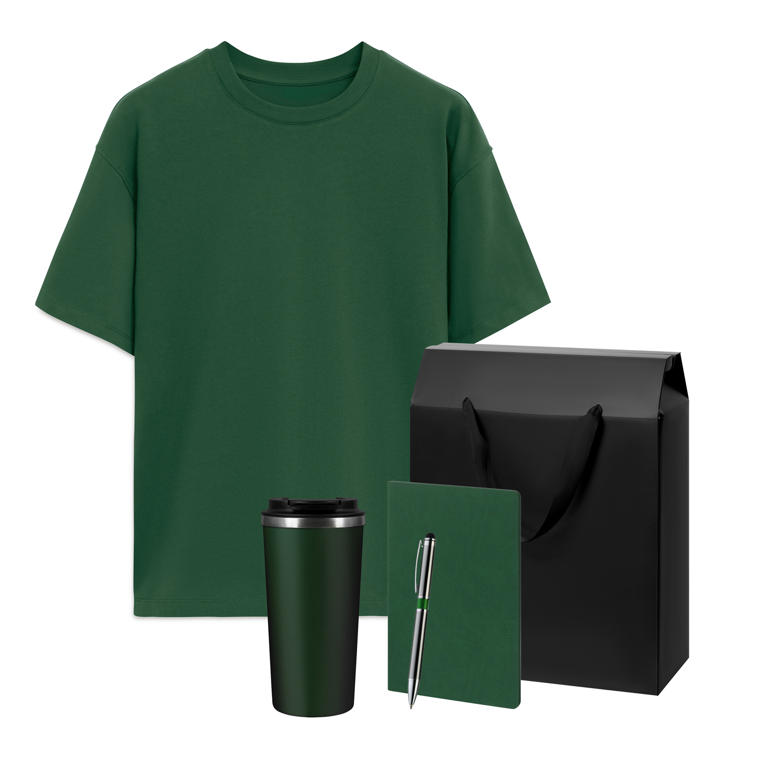 Набор с одеждой RUST (футболка, термокружка, блокнот, ручка), зеленый 1, XL/2XL