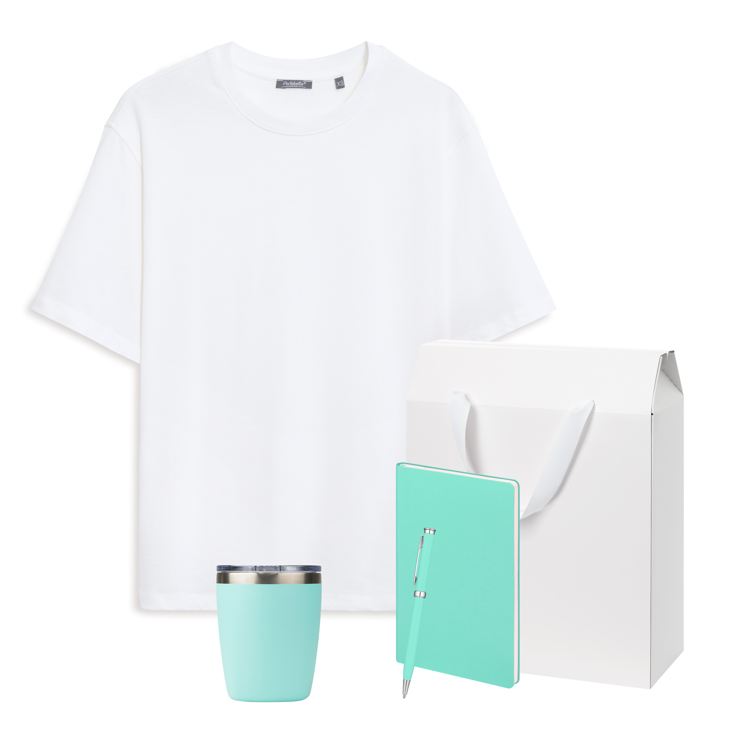 Набор с одеждой RUST (футболка, термокружка, ежедневник, ручка), мятный/аква, 3XL/4XL