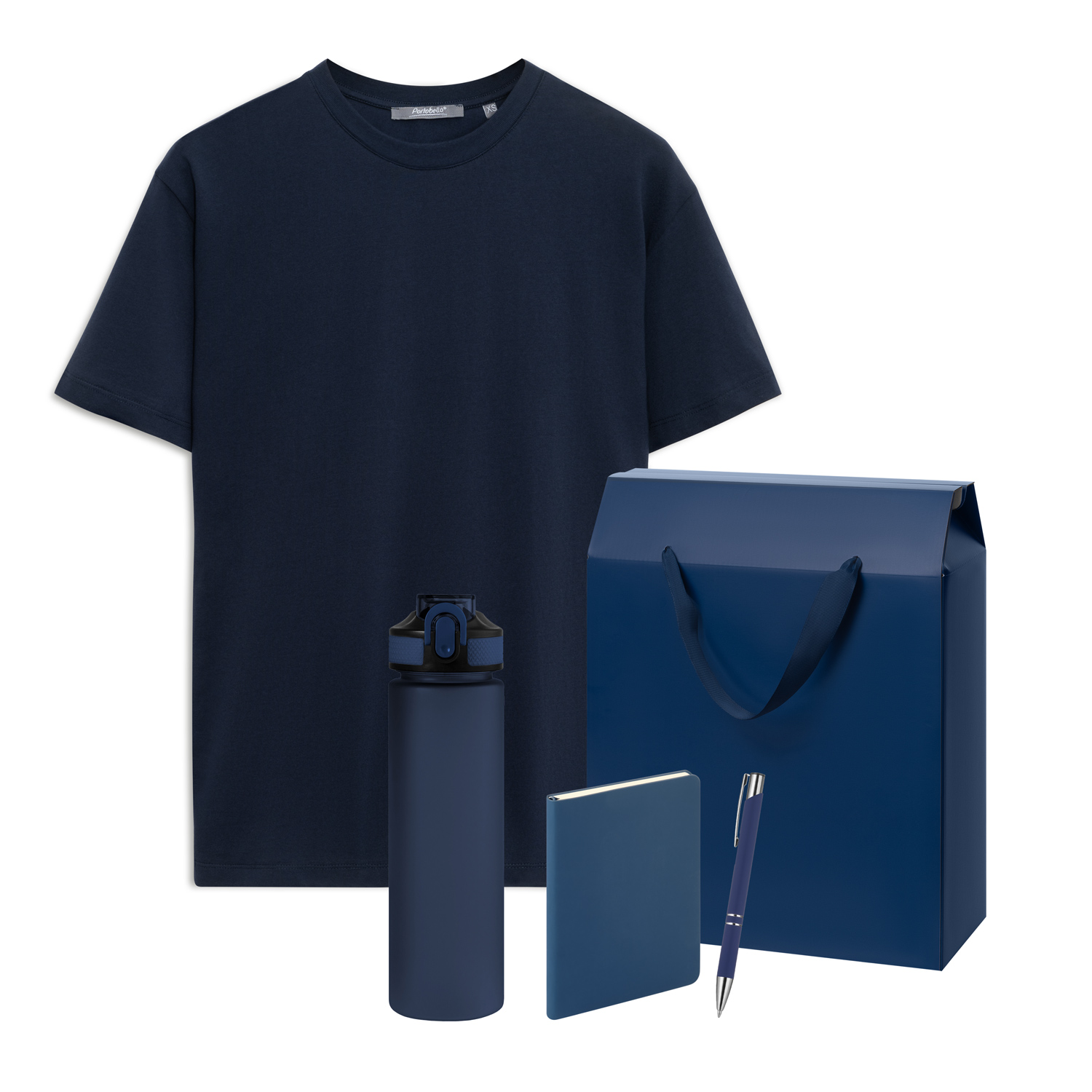 Набор с одеждой KRIS (футболка, термокружка, блокнот, ручка), черный, XL