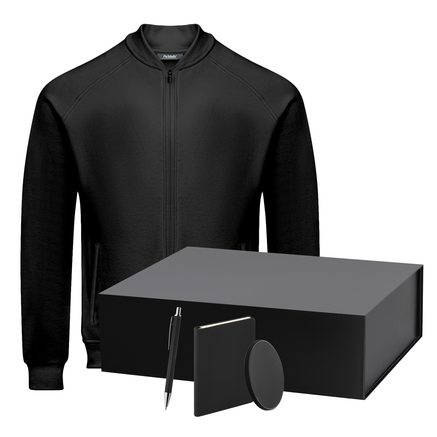 Набор с одеждой TORRES (толстовка, зарядное устройство, блокнот, ручка), черный, L