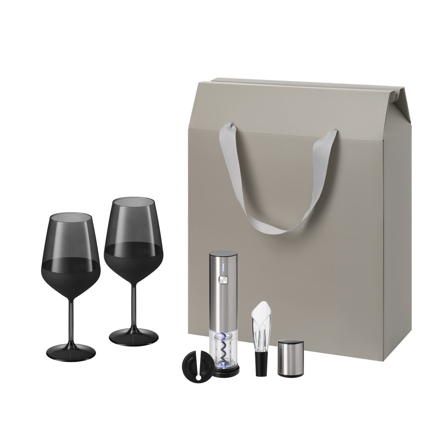 Подарочный набор Black Edition, Vintaro (2 бокала + набор для вина)