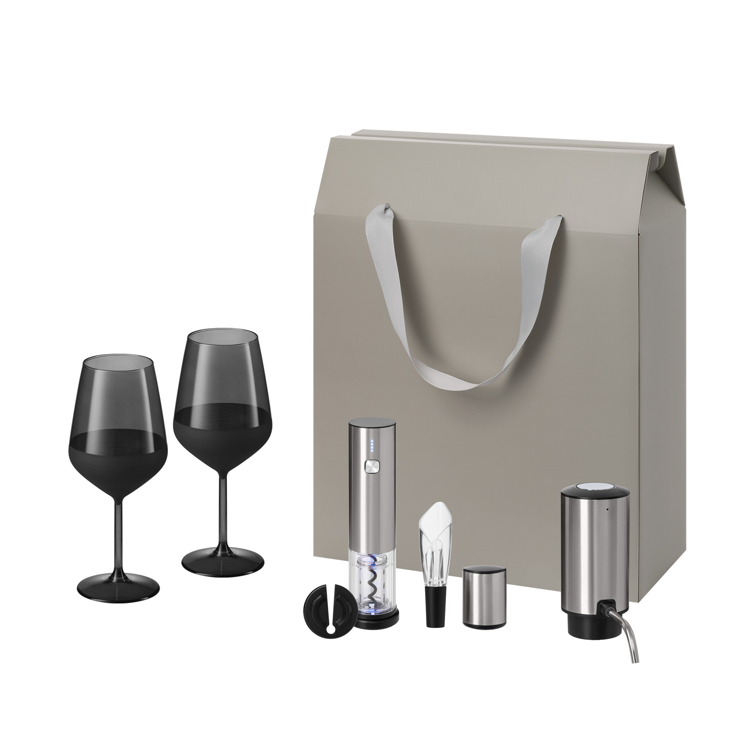 Подарочный набор Black Edition, Vintaro, Dante (2 бокала + набор для вина + аэратор)