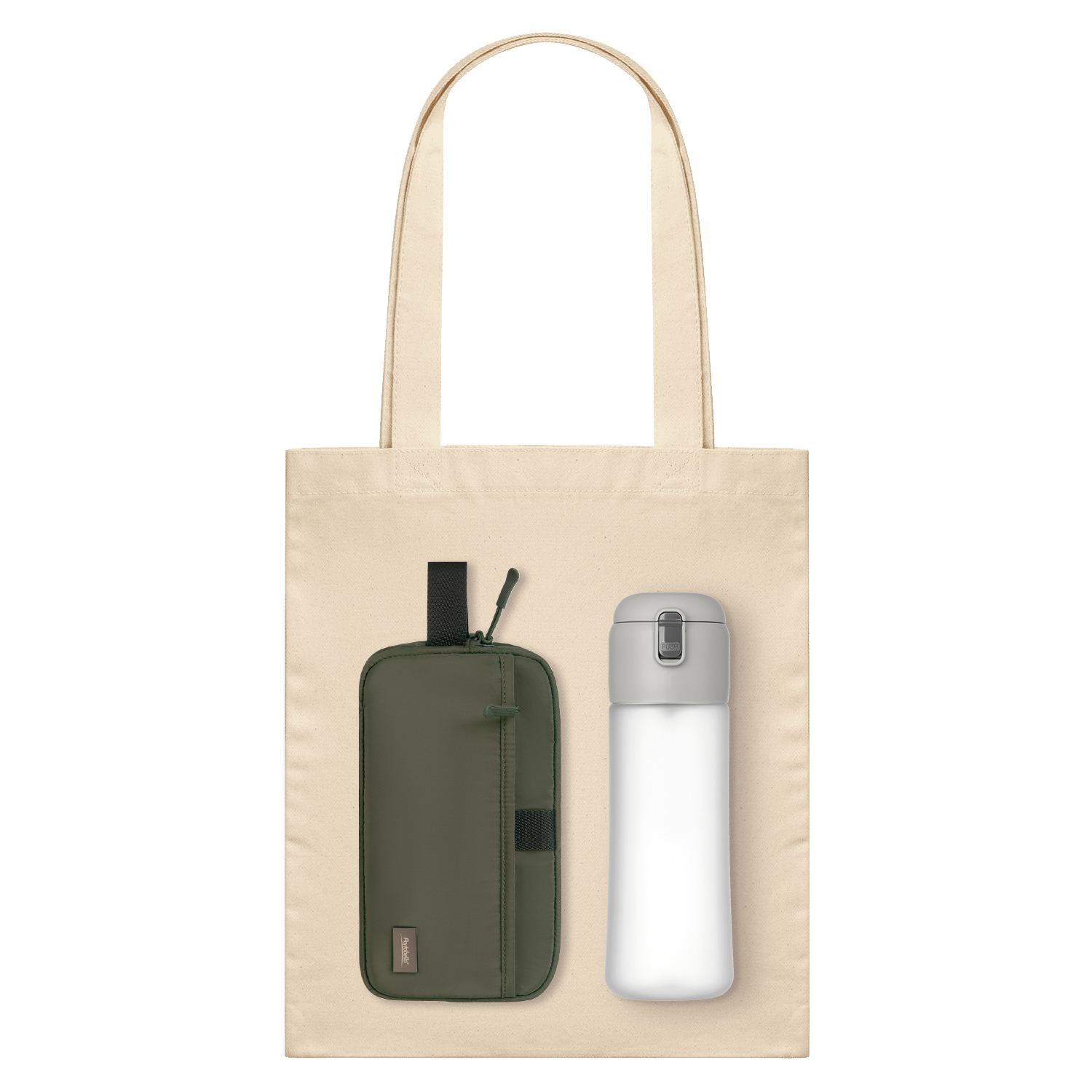 Подарочный набор Boston, Capella, зеленый/серый (дорожная косметичка, бутылка, шоппер)