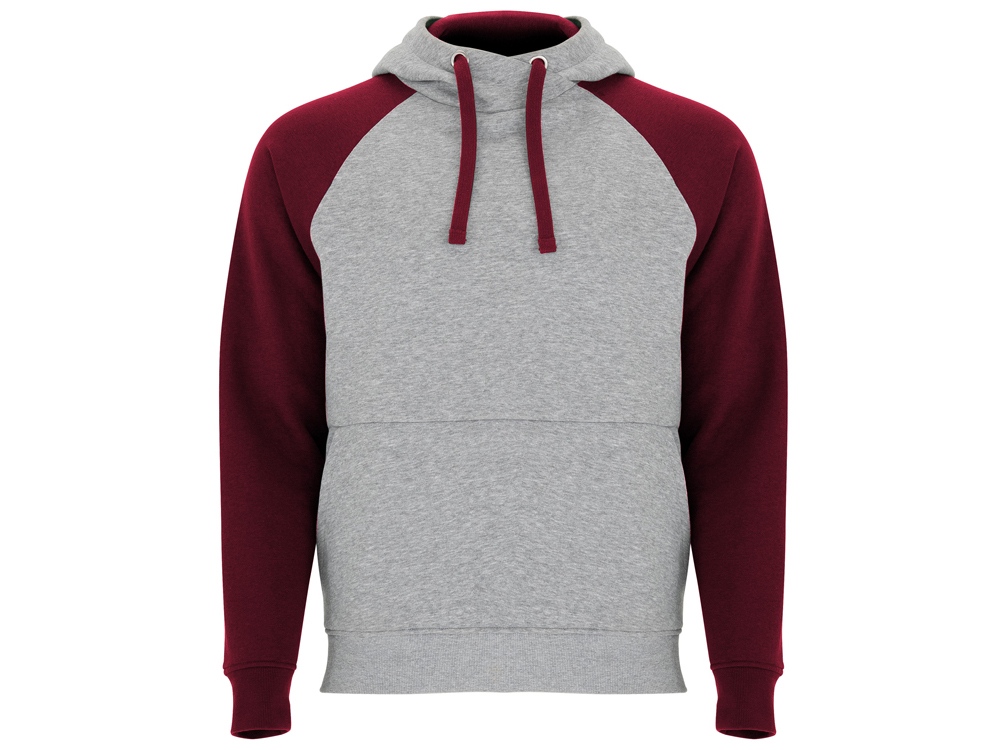 серый меланж/гранатовый