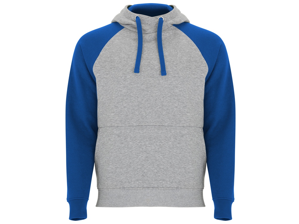 серый меланж/королевский синий