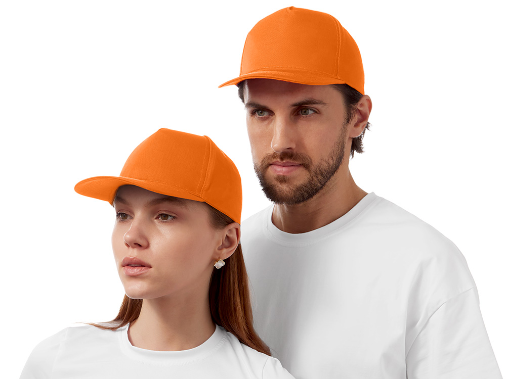 Бейсболка Mix 5-ти панельная 180 гр, оранжевый