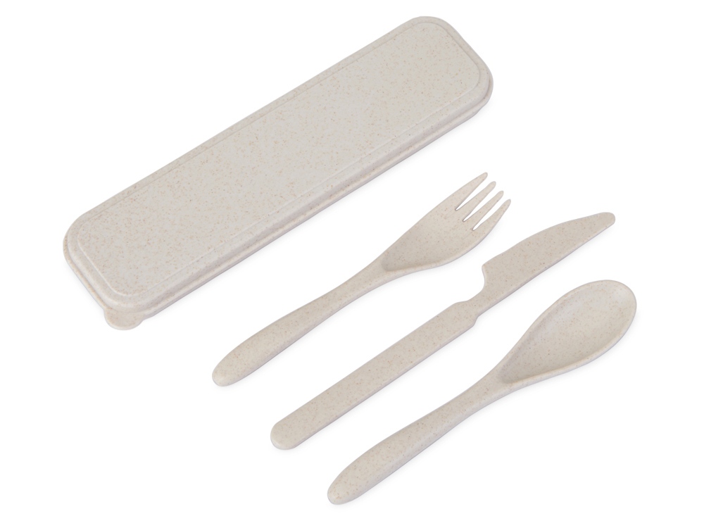 Набор столовых приборов Ron из бамбукового волокна, бежевый