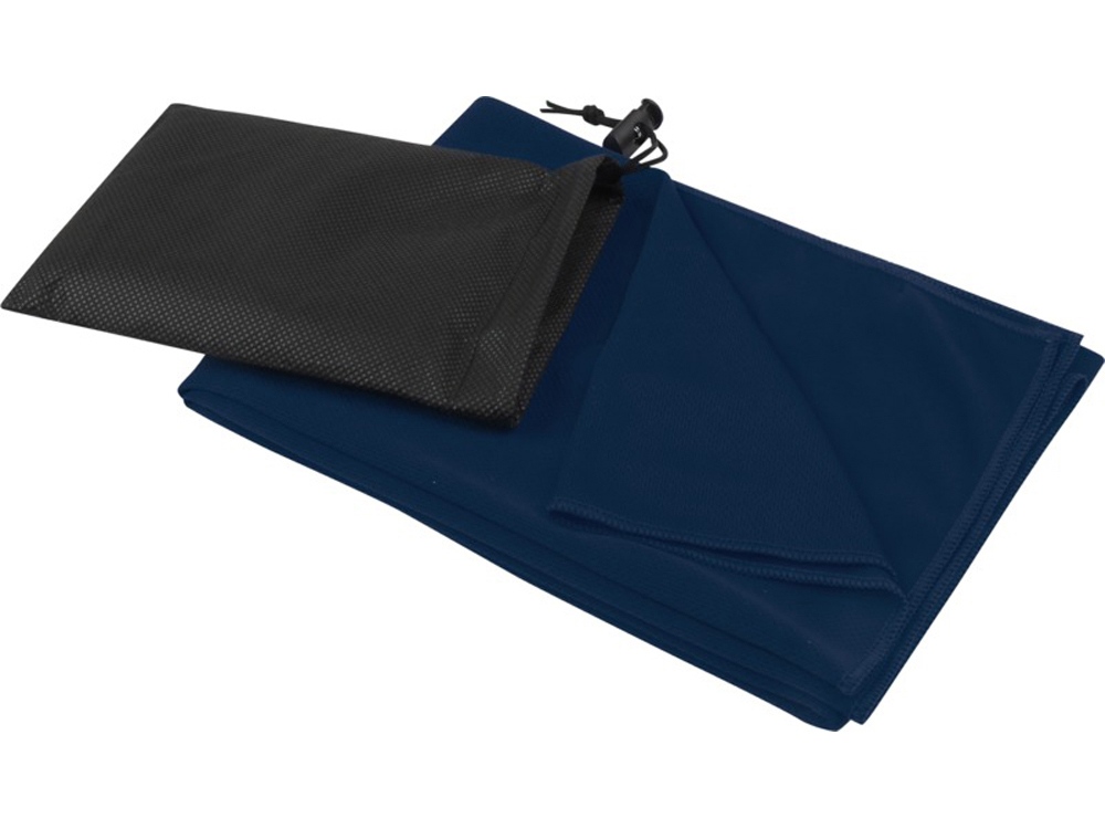 Lucas спортивное полотенце из переработанного полиэстера 50х100 см - Синий нэйви