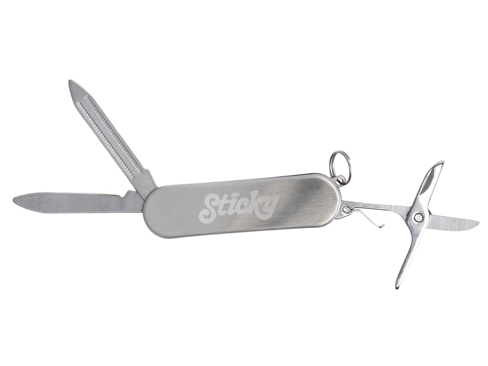 Мультитул-складной нож 3-в-1, металлик (гравировка)