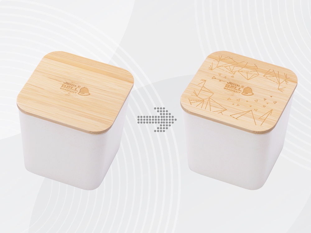 Eмкость для хранения Flake, бежевый, натуральный, с гравировкой