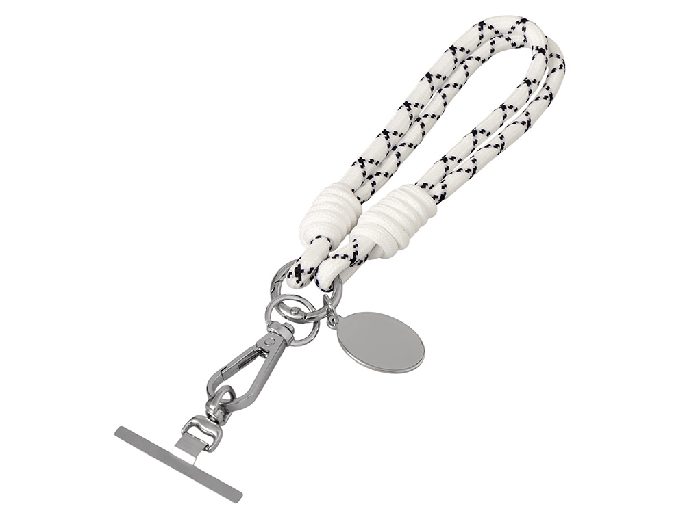 Брелок-браслет Bohemian c металлическим держателем для телефона, бело-черный