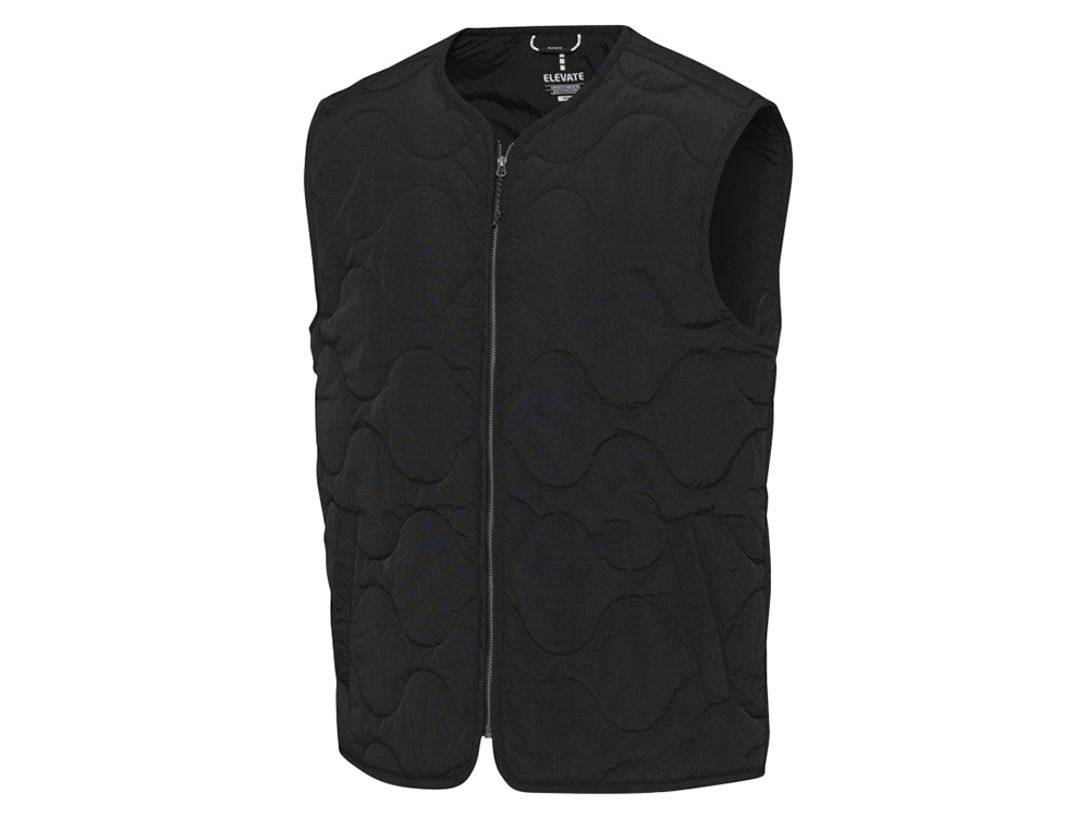 Quartz утепленный жилет унисекс из переработанного материала GRS - сплошной черный